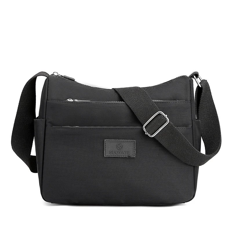 2022 New Women Shoulder Bag Waterproof Nylon Black Messenger Bag Large