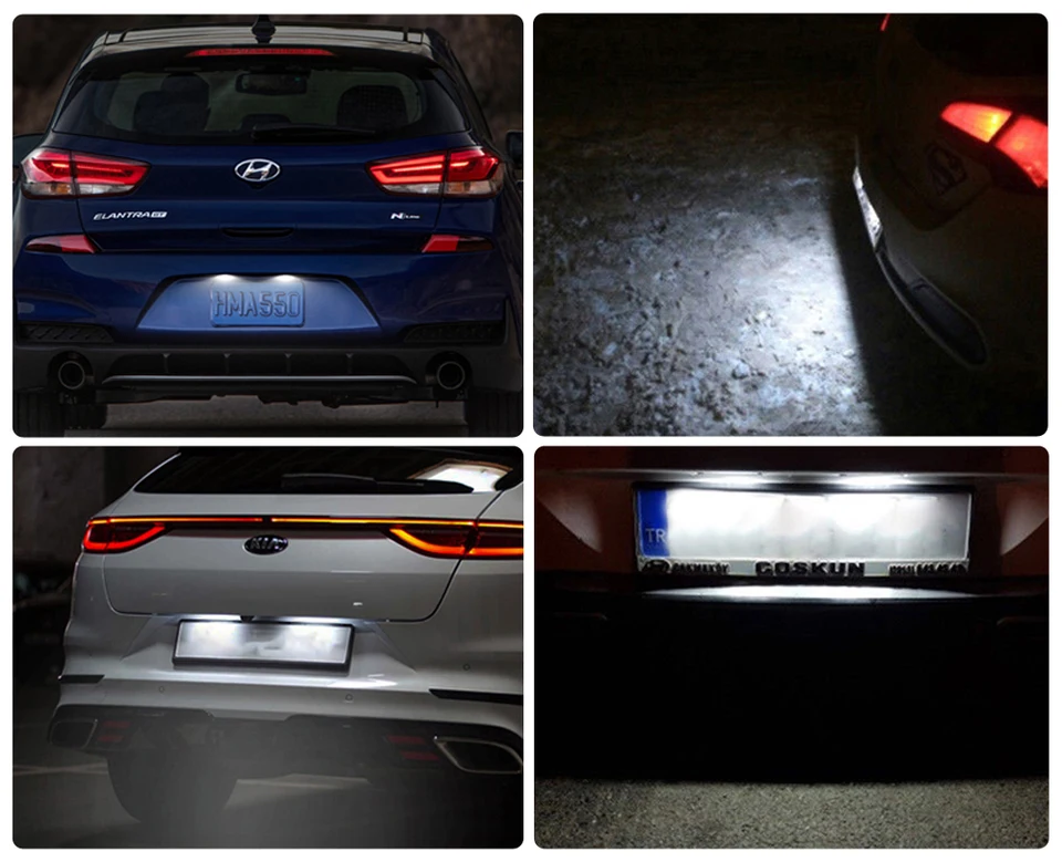 2 Luci Targa A LED Per Hyundai Elantra (10-16) I30 (12-15) Solaris (17-19) Kia Cerato (13-18) – Canbus