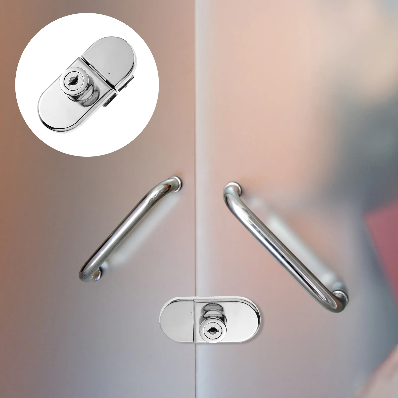 

Showcase Lock Glass Cabinet Door Drawer Child Safety Locks Zinc Alloy Phone Counter