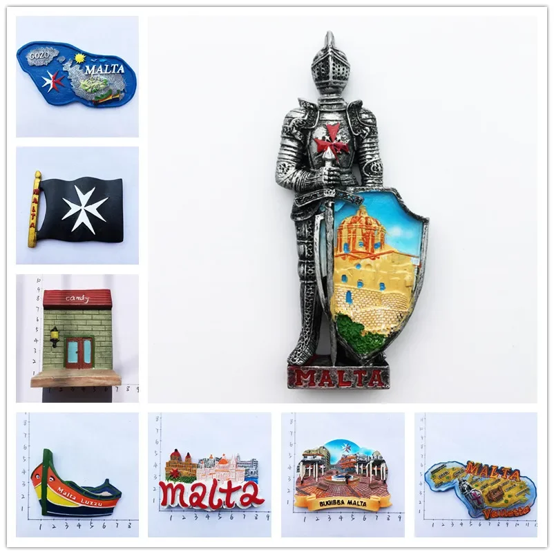 Magnete Frigorifero 3D Malta - Souvenir Viaggio, Decorazione Casa E Cucina, Fatto A Mano