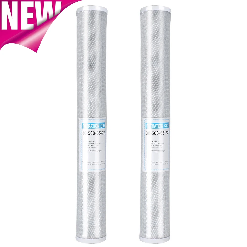 20" Universal Water Filter Activated Carbon Cartridge Filter 20 Inch Cto Block Carbon Water Purifier 2pcs