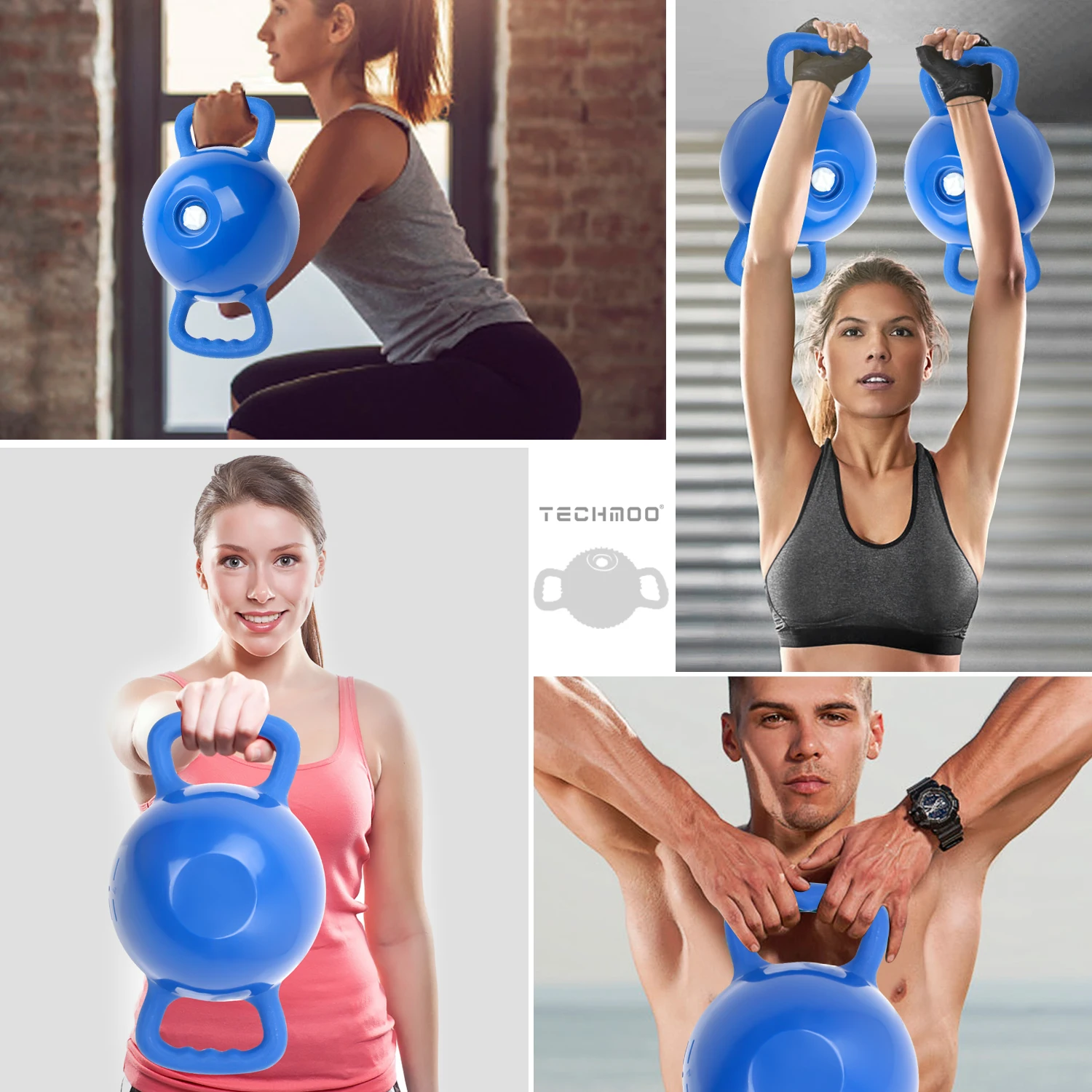 Smooth water bottle bell adjustable weight exercise Strength Yoga fitness Pilates equipment Home dumbbell lifting pot