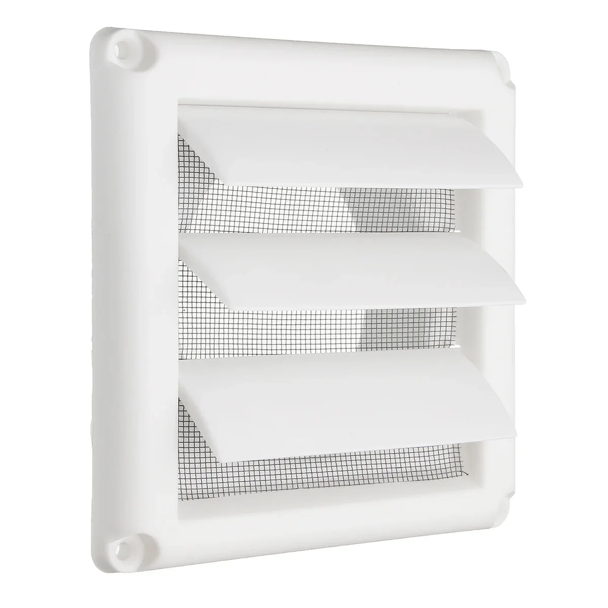 5.6inch White Plastic Louvre Air Vent Grille with Adjustable Flyscreen Cover Heating Cooling & Vents Vents