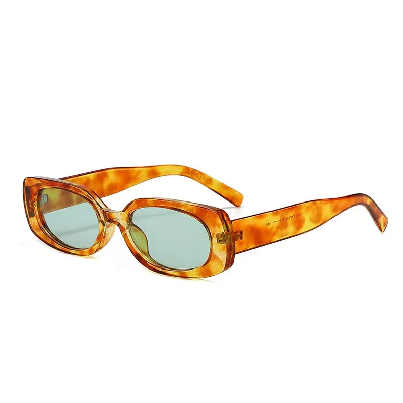 Red Long Rectangle Frame Retro Casual Fashion Ladies Sunglasses