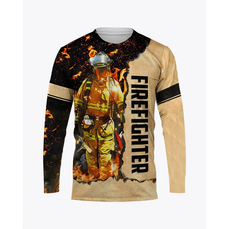 Autumn Mens Long Sleeved Graphic T Shirt Oversized Pullover
