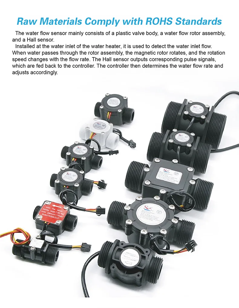 YF-S201 Hall Flow Sensors Water Flow Sensor Hall Effect Liquid Meter G1/2 1/2 In