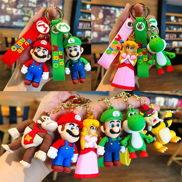 Chaveiro Super Mario Bros  Mario, Luigi, Princesa Peach, Bowser, Yoshi e  Donkey Kong