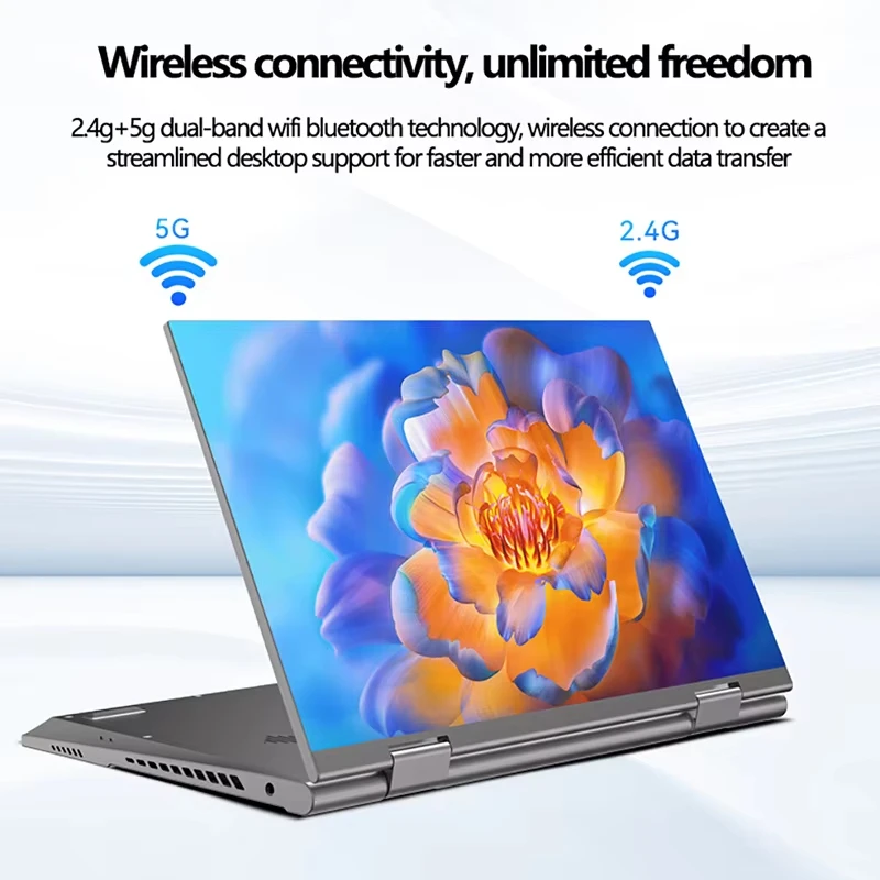 Oushedi 2-in-1 Tablet Laptop 10.9-inch Touch Screen 16GB DDR5 2TB SSD HD Camera Backlit Keyboard 360° Folding Intel N95 Laptop 2