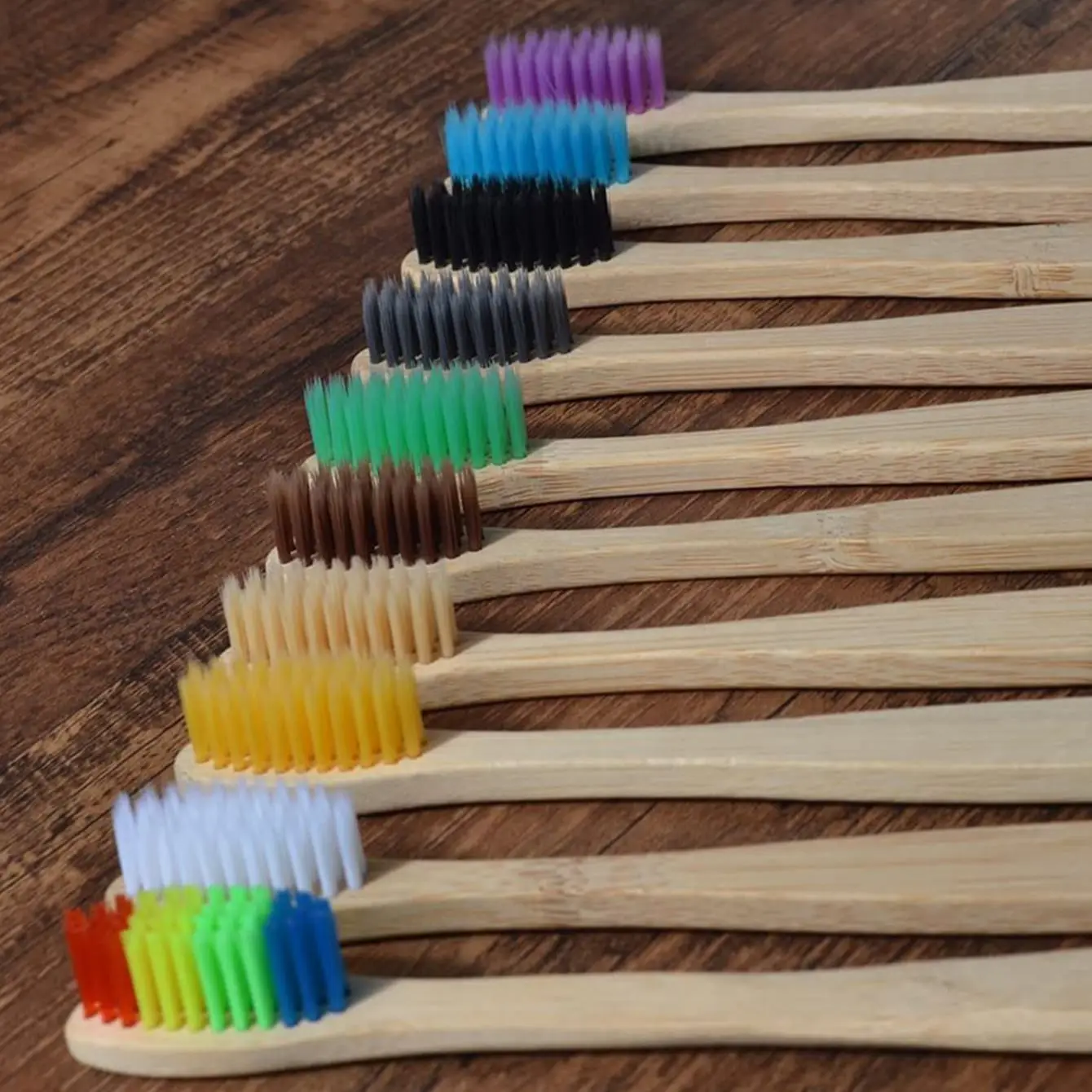 Bamboo Toothbrush Set 10pcs Environmentally Friendly