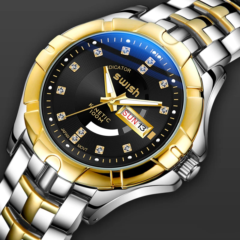 Stainless Steel Bracelet Watches Men Fashion Sport Business Waterproof Quartz Wristwatches Date Week Military Relogio Masculino
