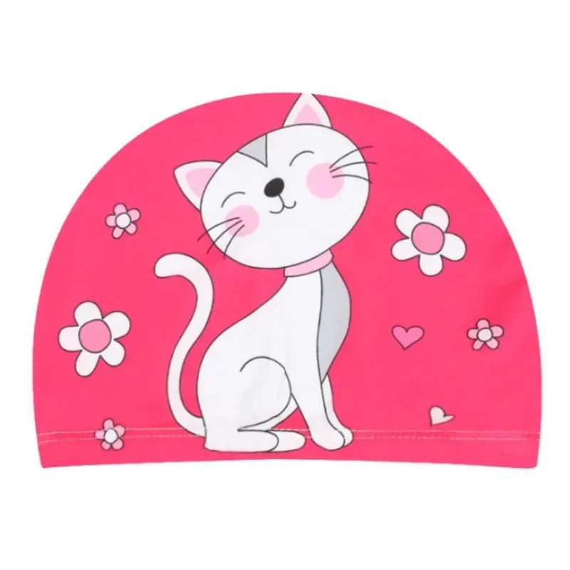 Elastic Fabric Cute Cartoon Swimming Cap for Children Long Hair Lovely Kids Protect Ears Swim Pool Hat for Boys Girls Swim Hat 4