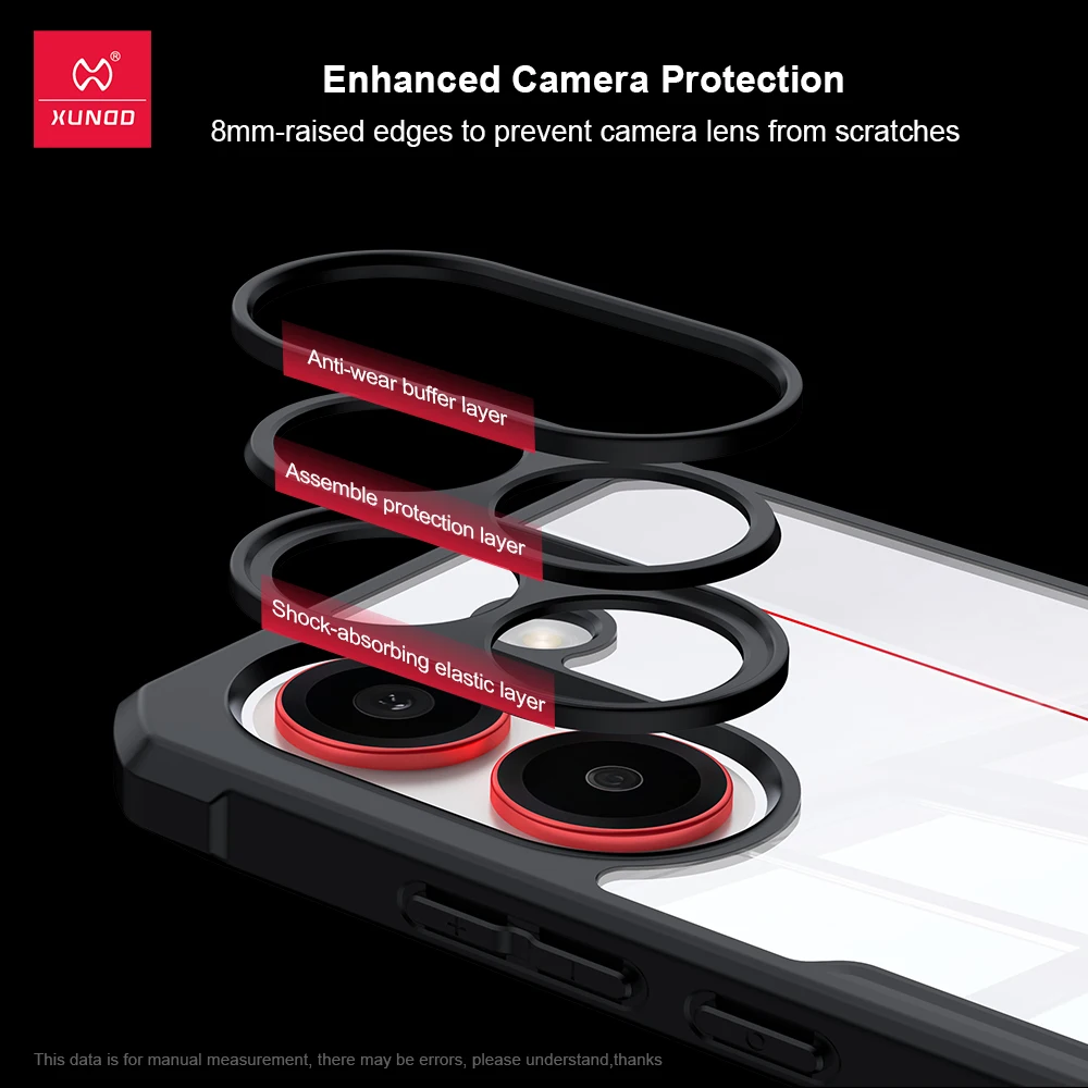 Xundd Airbag Shockproof Case with Camera Protection and Clear Acrylic & TPU Back Cover