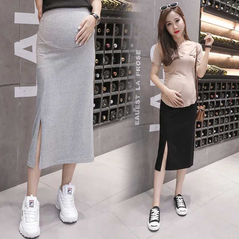 새로운 출산 바스트 스커트 짧은 치마 사무실 여성 슬림 중반 송아지 높은 허리 스트레치 섹시한 연필 니트 랩 스커트, 섹시한 스커트