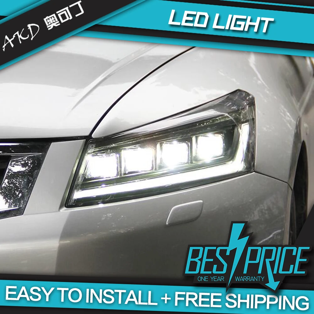 

AKD Car Styling for Accord Headlights 2008-2013 Accord 8 LED Headlight LED DRL Hid Head Lamp Angel Eye Bi Xenon Accessories