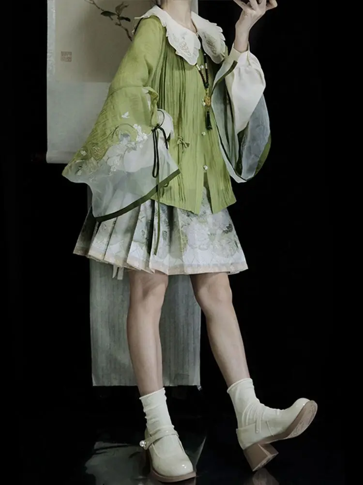 Horse Skirt Autumn Style Chinese Style Girl Han Mamianqun Dress Short Dress Horse Face Skirt Set