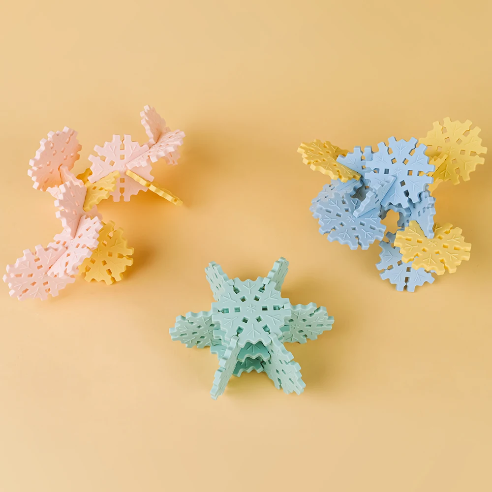 TYRY.HU Snowflake blocks Geometric shapes Montessori toys for 3-6 years old Children Building blocks Kindergarten