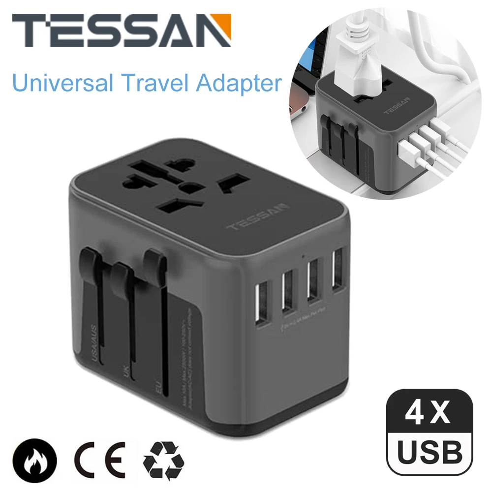 Adaptador Universal Súper Enchufe Viaje Viajeros Con 2usb