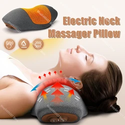 Electric Neck Massager Cervical Pillow Heating Vibration Massage Back Traction Relax Sleeping Memory Foam Pillow Spine Support