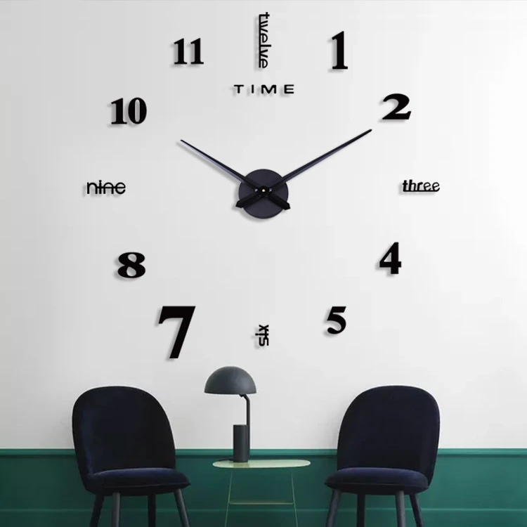 Modern 3D DIY Wall Clock – Large Acrylic Mirror Quartz Clock for Living Room, Home Décor, and Fashionable Interiors 2
