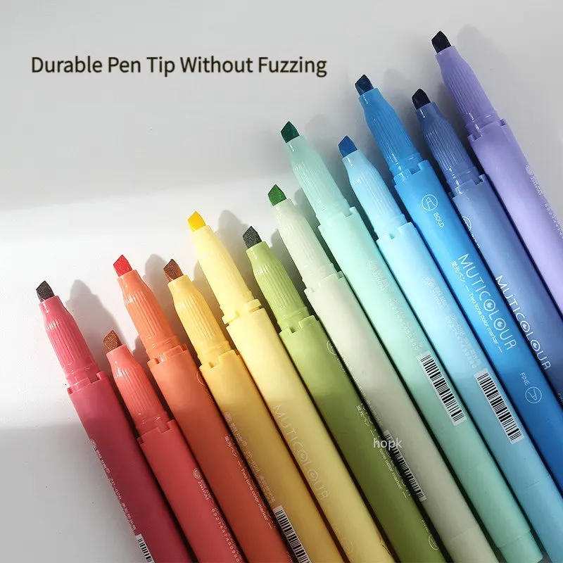 Morandi Retro Double Headed Highlighter Pen 6/24 Colors/box Vintage Fluorescent Pens Set Student Drawing Markers Stationery highlighter pen marker pen highlighter marker art marker