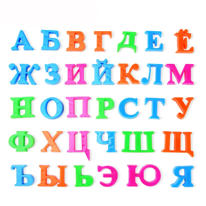

33 PCS/Set Russian Alphabet Magnetic Letters Baby Early Educational Toy Fridge Message Board Magnet for Baby Cognition Education