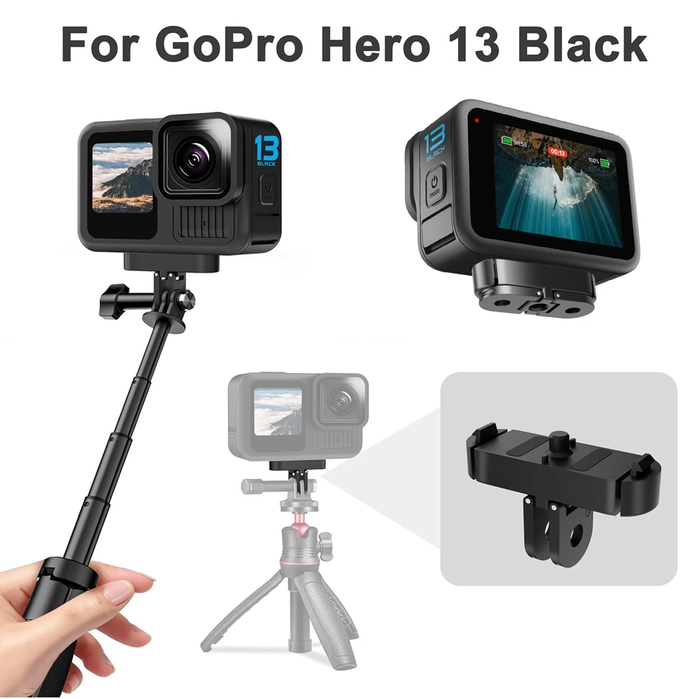Hero 13 Magnetic Quick Release Mount Aluminium Alloy Base Two Claw Adapter For Gopro Hero 13 Black Action Camera Accessories