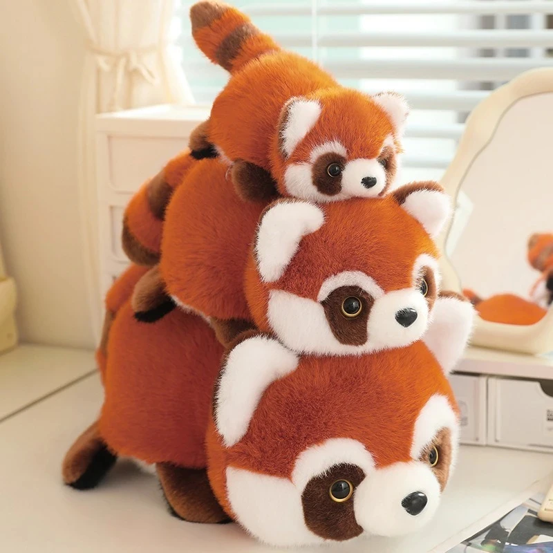 Double-Sided Flip Panda Toy Red Panda Transform Plush Doll 2-in-1 Raccoon Flip Change Transform Panda Soft Pillow Children Gifts 5