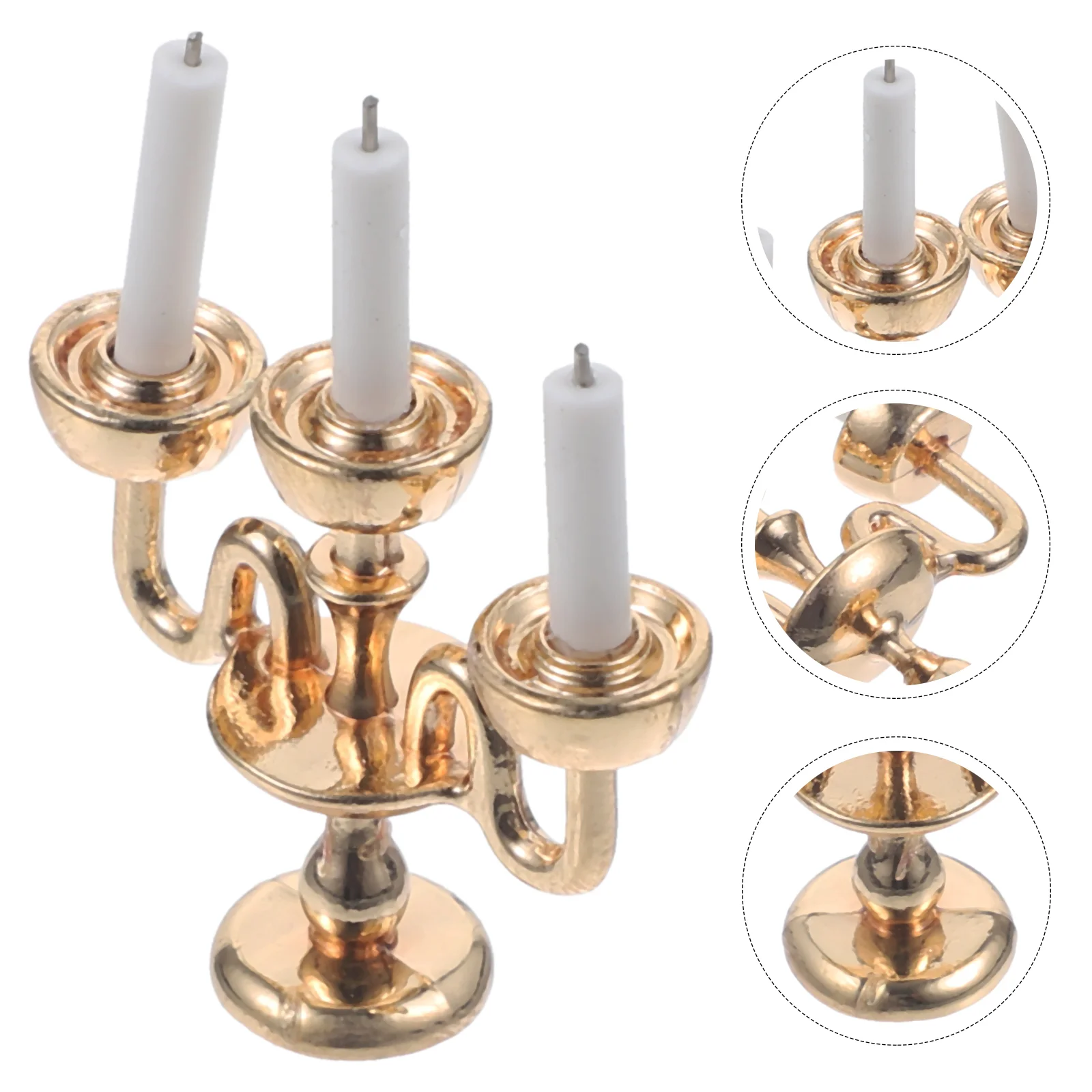 

Miniature Candle Stick Models Mini Dining Table Accessory Holder Candlestick Lamp Candle Stick Holders Doll House Scene Prop