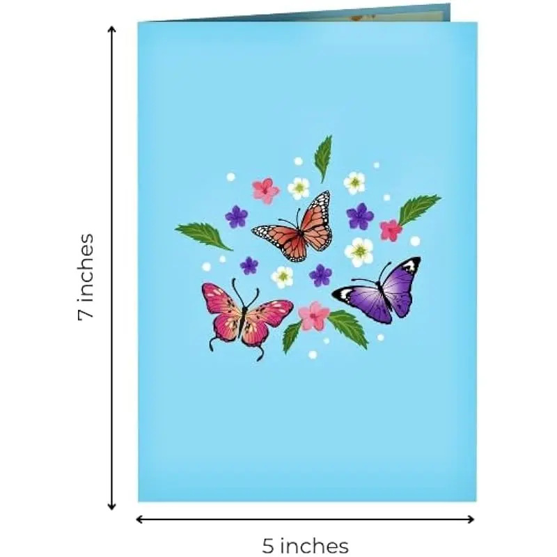 Butterflies in Nature Pop Up Card 3D Butterfly Card for Wife Girlfriend Mother