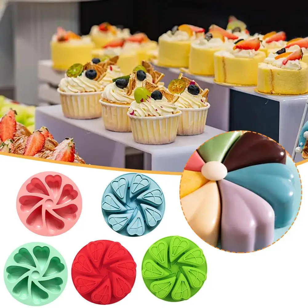 

Love Petals Silicone Cake Mold Pastry Jelly Tart Bread Silicone Portable Practical Easy-to-clean Baking Mold Kitchen Tools D6F7