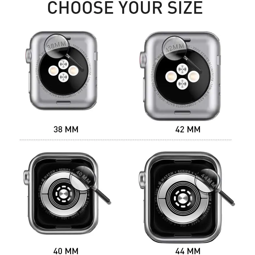 Ultra Thin Transparent Protective Case for Apple Watch - Soft, Durable Cover (1/2/3 Pack Options)