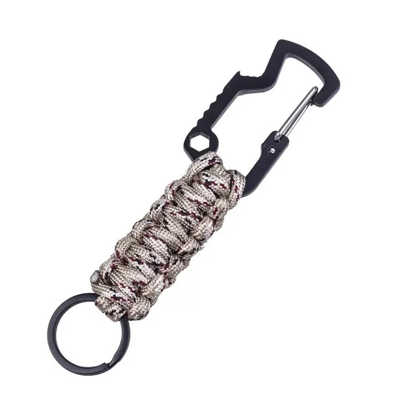 

Keychain Key Ring Pendant Camping Umbrella Rope Camping Survival Kit Emergency Knot Bottle Opener Keychain