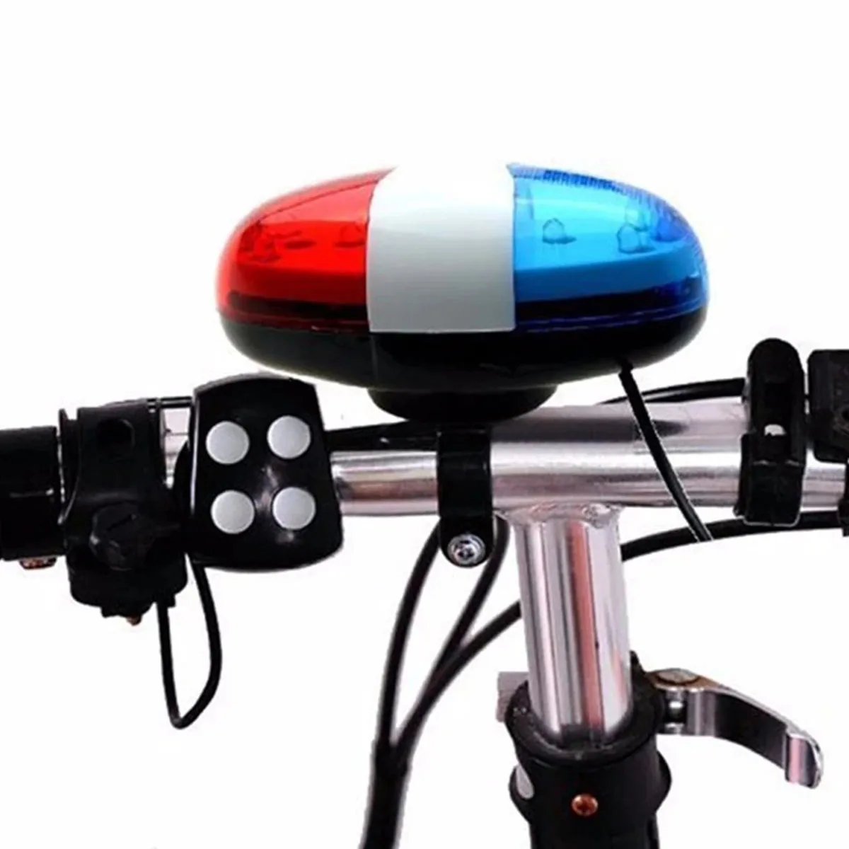 LED Bicycles Bell Police Car Light Electronic Horn Siren 4 Tone Sounds Bike Rear Taillight Bike Lamp Bell Cycling Accessories