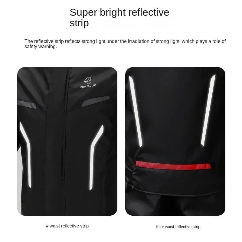 Motorcycle Raincoat Suit Men's Rainproof Thickening and Enlarged Riding Full Body Split Single Raincoat and Rain Pants Suit