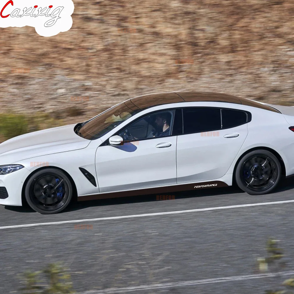 2 Pcs M Performance Car Door Side Stripes Gonna Sticker Body Decalcomania In Vinile Per Bmw Serie 8 Gran Coupe G14 G15 G16 Accessori
