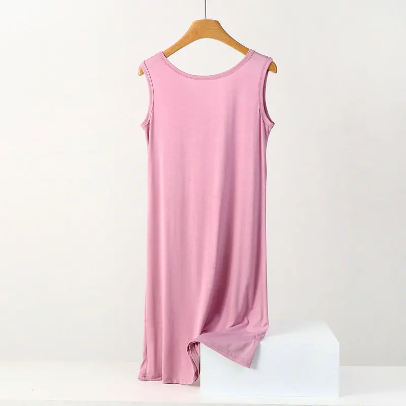 Plus Size Full Slips Dresses Women Summer Sleeveless Vest Inner Petticoat Dress Female Soft Modal White Underskirt XL-8XL women full slip dress