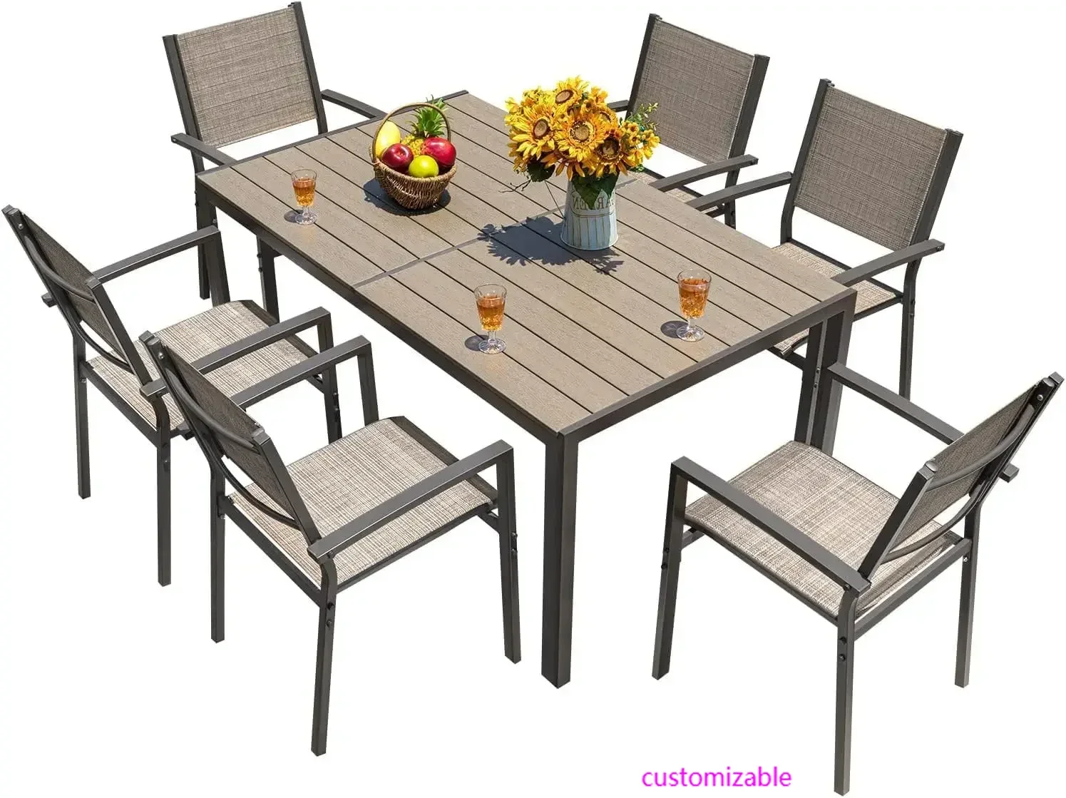 7 Piece Outdoor Patio Dining Set 1