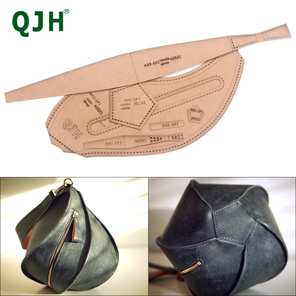 

QJH Handmade Leather Goods Drawing Version Pattern Pattern Petal Vase Template DIY Handmade Bag Making Bag Paper Grid