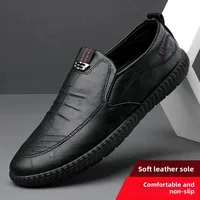 Spring New Casual Men's Leather Shoes Soft Bottom Anti-slip Wear-resistant Business Casual Lightweight Easy-to-wear Men's Shoes