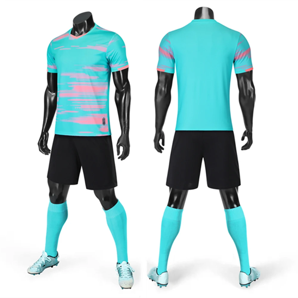 Kids Adult Soccer Jersey Set Men Women Football Uniform Short Sleeve Training Wear Child Football Kit Shirt Shorts Sports Suit