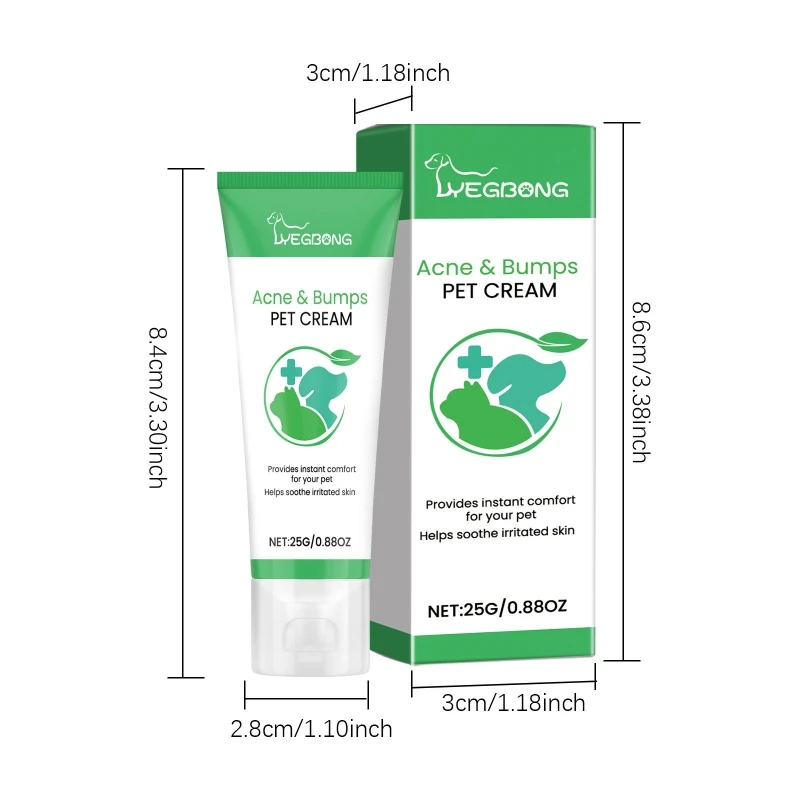 Cats Skin Cream Provide Itching Relief Pet Skin Acnes&Bumps Supplies Control & Help Redness Protects and Heal Itch 25g