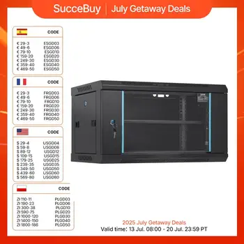 SucceBuy 9U/6U/12U Multifunctional Network Server Cabinet Floor Standing/Wall Mounted Server Case Microdata Center Office 1