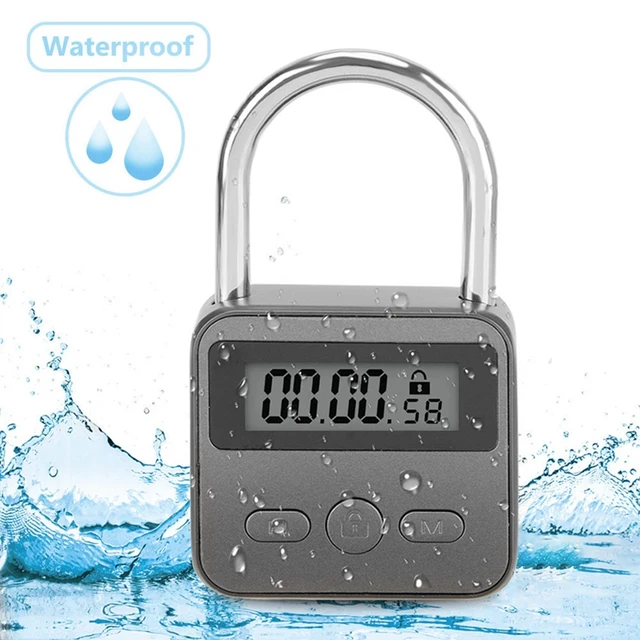 2X Smart Time Lock LCD Display Electronic Timer Switch USB Rechargeable Timer Padlock Travel Electronic Timer-Qing 2