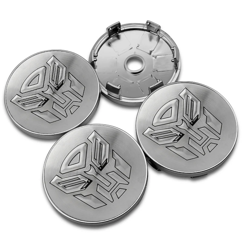 4 piezas 56 + 60 mm tapacubos de centro de rueda de estilo de coche cubierta de llanta Autobots logotipo Transformers insignia emblema pegatina accesorios de decoración