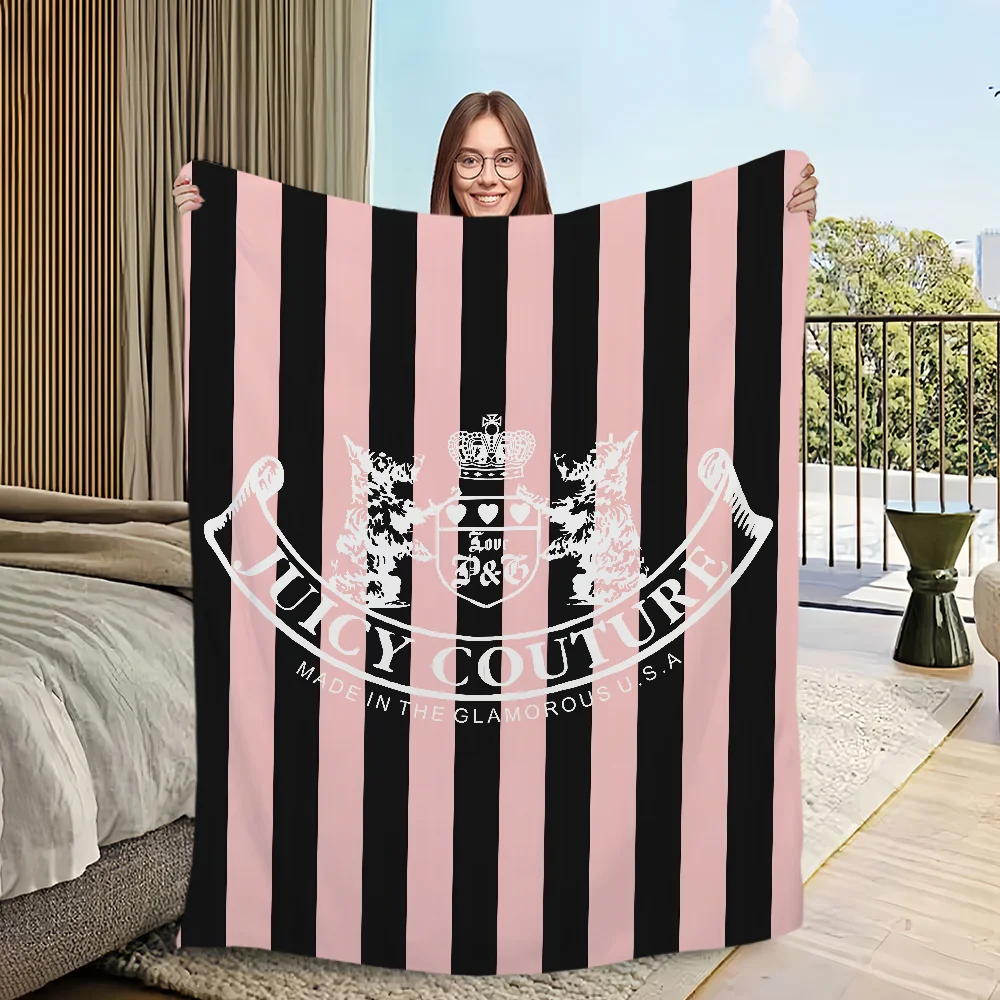 warm soft plush J-juicy design blanket Y2K for sofa living Luxury room office C-couture bedroom fashion travel gift Flannel 2