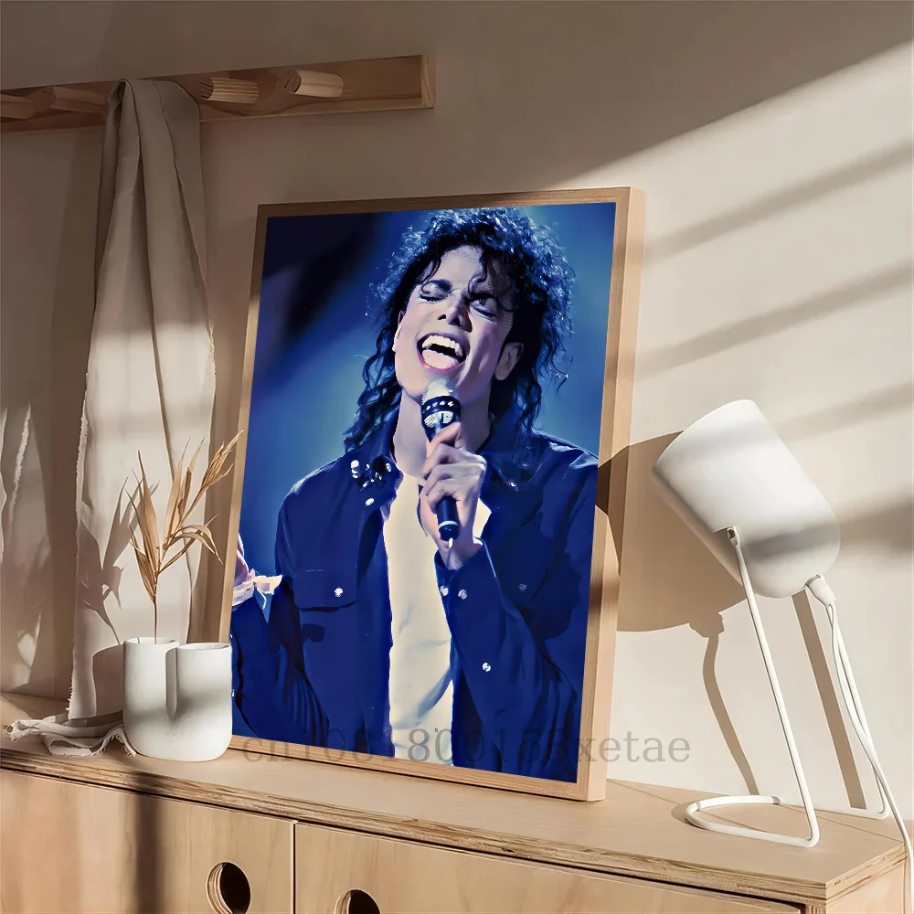 1pc Musicians And Singers Michael Jackson Self-adhesive Art Poster Waterproof Paper Sticker Coffee House Bar Room Wall Decor