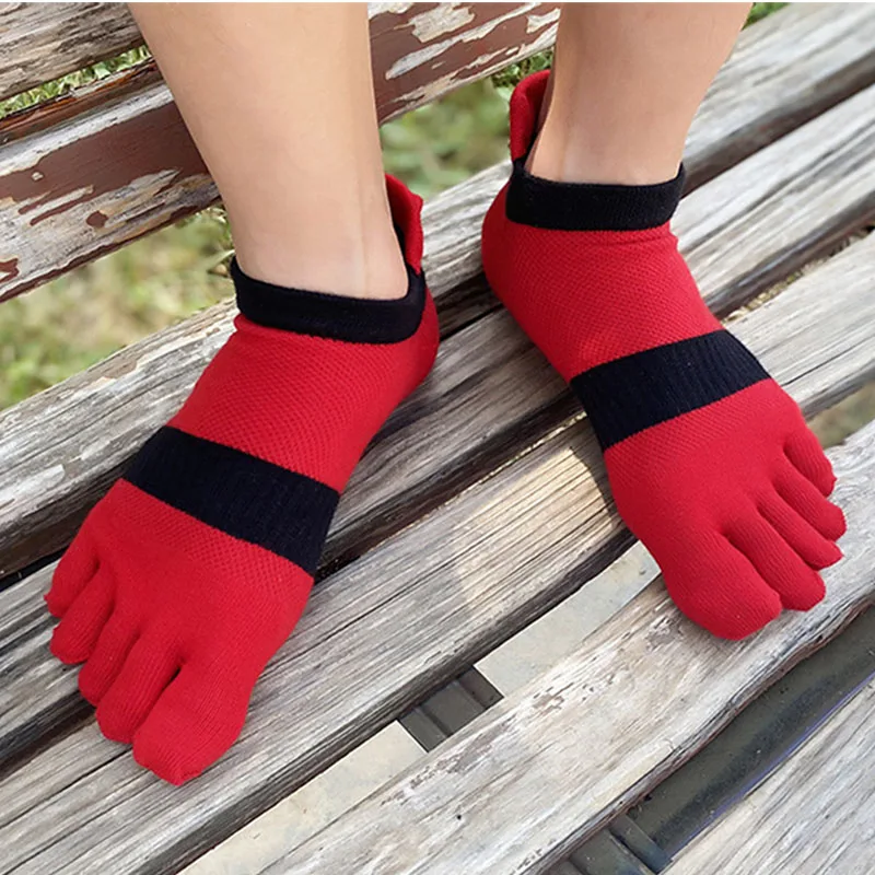 5 Pairs Large Mans Boys Cotton Ankle Socks with Toes 5 Finger Mesh Breathable Sport Running Toe Socks Men 46 47 sports socks cotton socks athletic socks ankle socks gym socks cotton ankle socks cotton blend socks