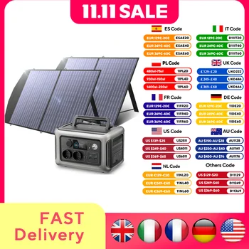 ALLPOWERS Solarpanel 100W 140W 200W Solar Energy Charger with LiFePo4 Battery 299Wh 600W Portable Power Station for Camping RV