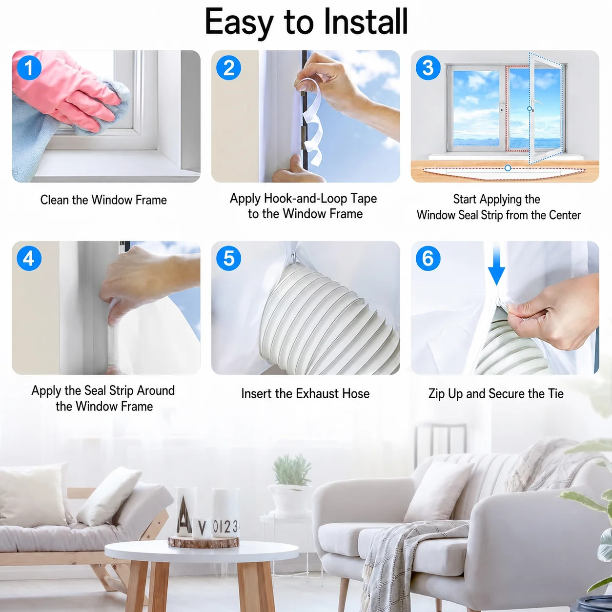 Portable Window Seal Kit for Air Conditioners - Versatile Seal Cloth for Home Doors and Windows