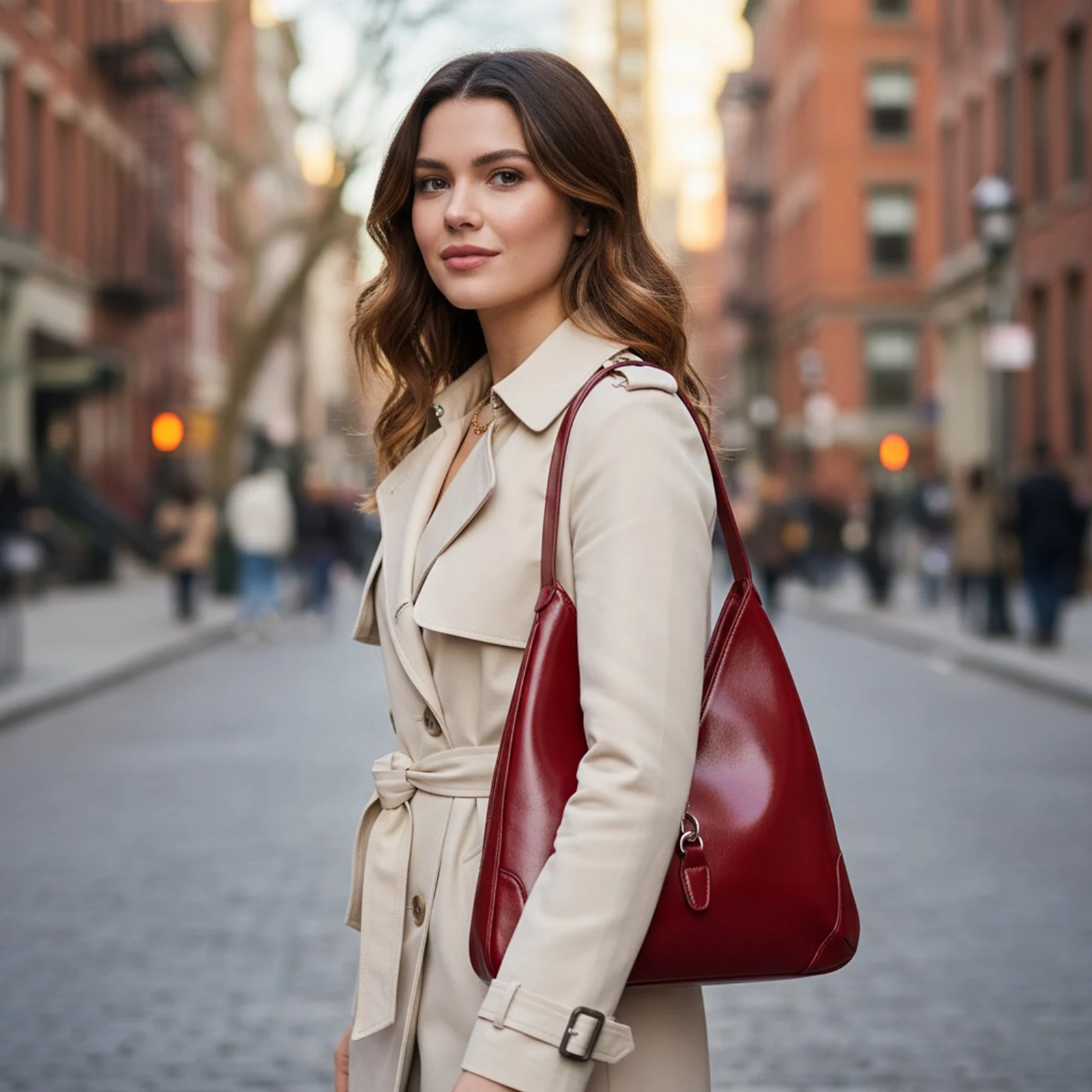 Women Girls PU Leather Single Shoulder Underarm Bag Large Capacity Shoulder Bag Solid Color Shoulder Bag for Work & Outing